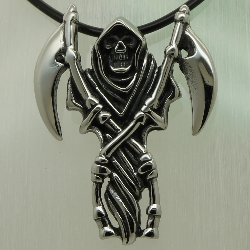 Колье Grim Reaper biker skull punk 316L из нержавеющей стали | Украшения и аксессуары