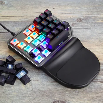 Single-Hand Wired keyboard For Gamer 27 keys USB green axis Mechanical Keyboard RGB Variable Light Gaming Home Use
Single-Hand Wired keyboard For Gamer 27 keys USB green axis Mechanical Keyboard RGB Variable Light Gaming Home Use