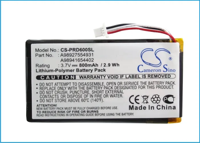 Cameron Sino 800mAh Battery A98927554931, A98941654402 for Sony PRS-600, PRS-600/BC, PRS-600/RC
Cameron Sino 800mAh Battery A98927554931, A98941654402 for Sony PRS-600, PRS-600/BC, PRS-600/RC
