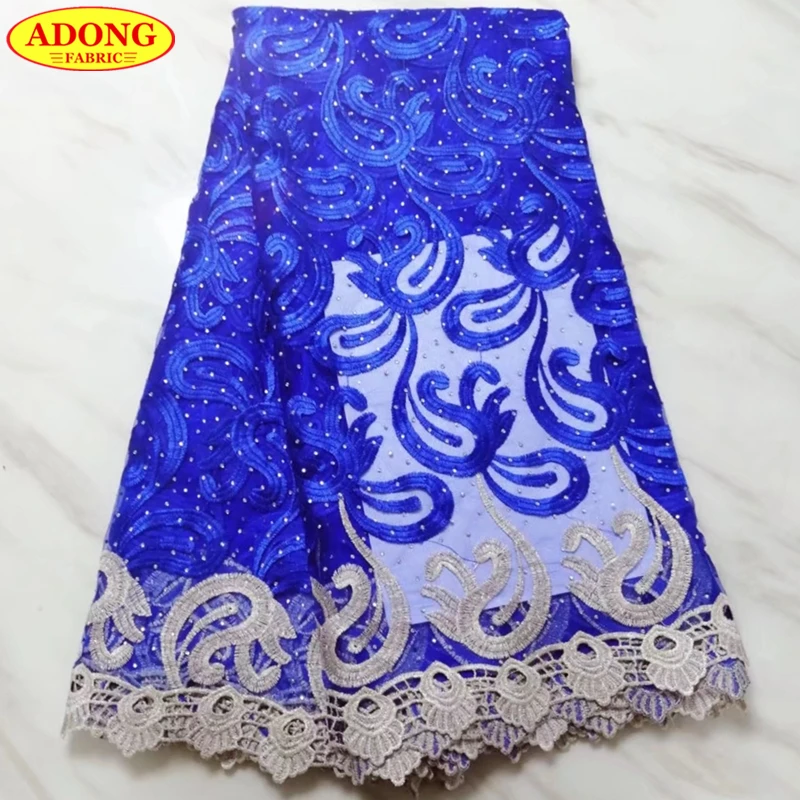 Royal blue French Tulle Lace Fabrics 5 Yards/Piece Embroidery African Lace Fabric Mesh Lace With Stones For Sewing dresses
Royal blue French Tulle Lace Fabrics 5 Yards/Piece Embroidery African Lace Fabric Mesh Lace With Stones For Sewing dresses