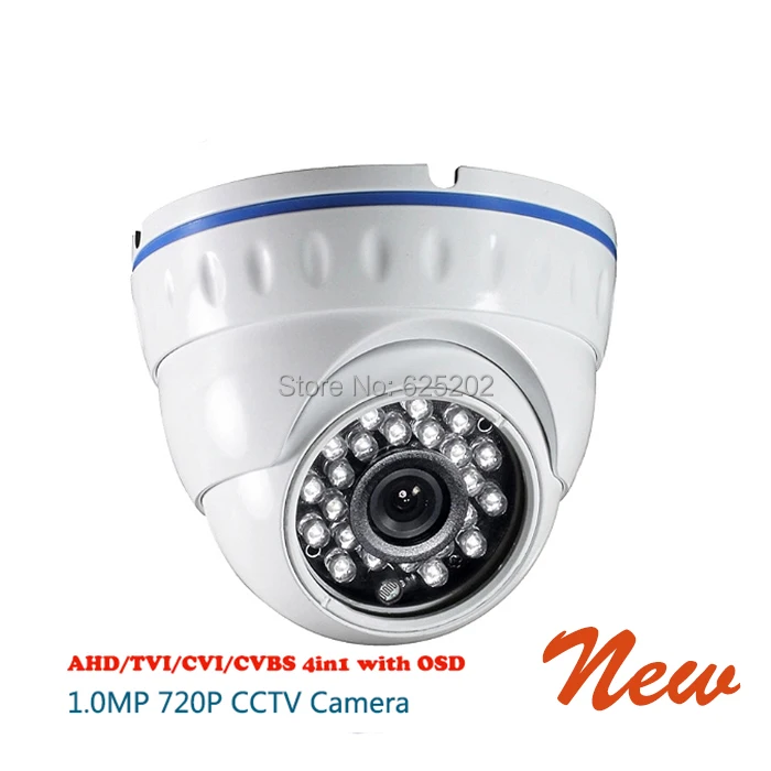 Купольная камера видеонаблюдения AHD/TVI/CVI/CVBS 4 в 1 720P МП 24 ИК-камеры с OSD-кабелем |