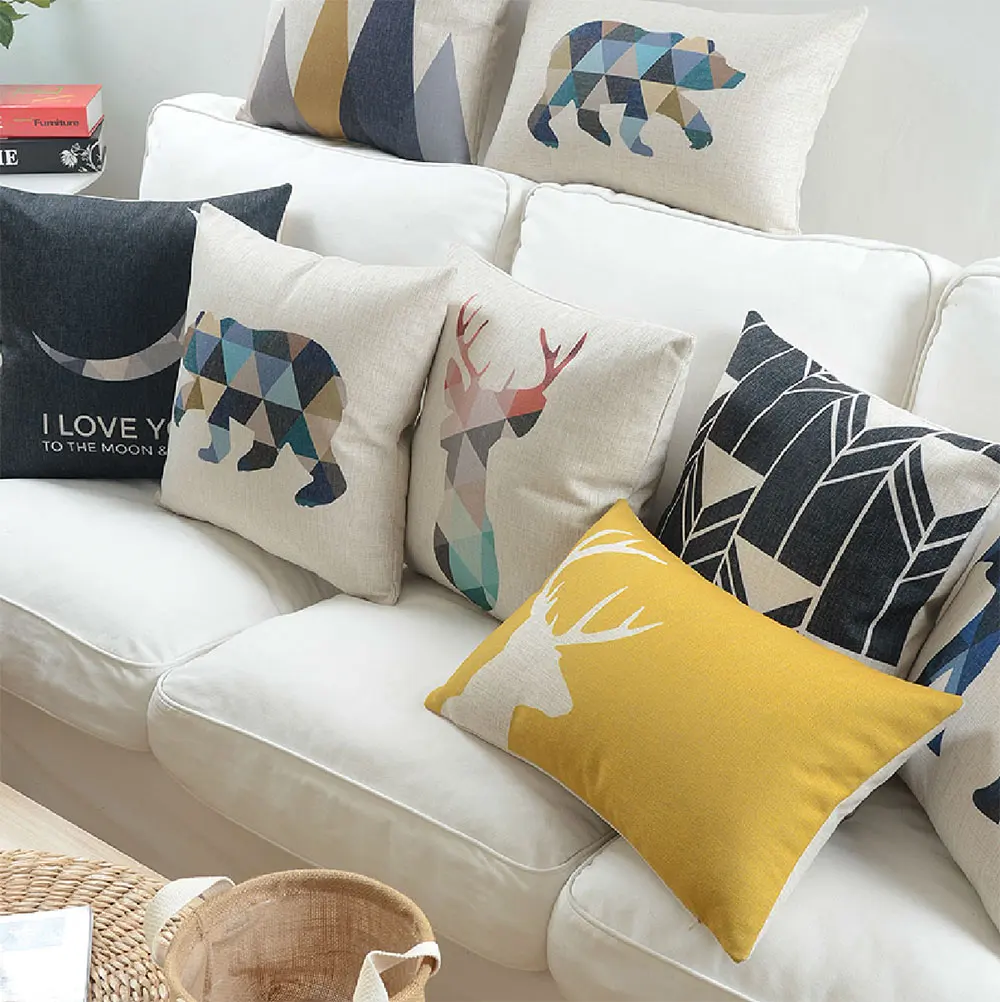 Nordic Grey Throw pillows case/Linen Geometric deer bear Cushion Cover/capa de almofadas/yellow chair seat cushion home decor
Nordic Grey Throw pillows case/Linen Geometric deer bear Cushion Cover/capa de almofadas/yellow chair seat cushion home decor