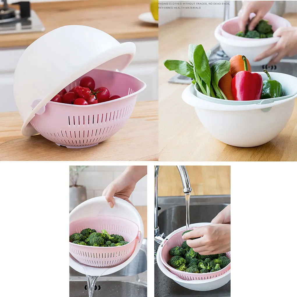 2-in-1 Multifunction Kitchen Colander Strainer Bowl Set Fruit Vegetable Double Layered Rotatable Drain Basin Basket
2-in-1 Multifunction Kitchen Colander Strainer Bowl Set Fruit Vegetable Double Layered Rotatable Drain Basin Basket