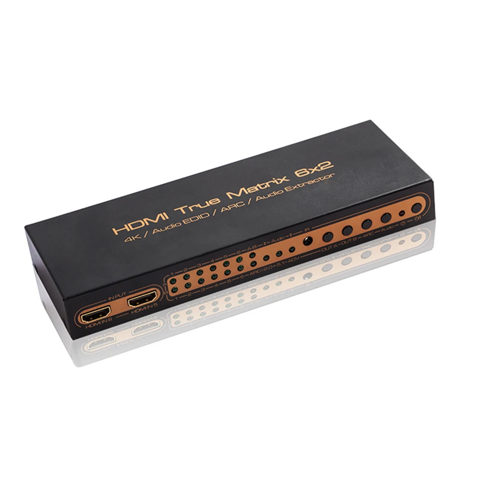 4K HDMI Matrix 6x2 HDMI True Matrix Switch support 4Kx2K 3D ARC PIP Audio Extractor 2.0/5.1/ADV for HDTV DVD
4K HDMI Matrix 6x2 HDMI True Matrix Switch support 4Kx2K 3D ARC PIP Audio Extractor 2.0/5.1/ADV for HDTV DVD