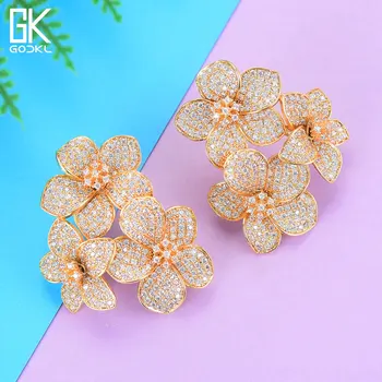 GODKI Trendy Luxury Flower Blossom Stud Earrings For Women Wedding Cubic Zirconia Crystal African Dubai Gold Bridal Earring 2018
GODKI Trendy Luxury Flower Blossom Stud Earrings For Women Wedding Cubic Zirconia Crystal African Dubai Gold Bridal Earring 2018