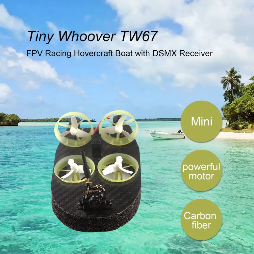 Tiny Whoover TW67 Mini FPV Racing Hovercraft Boat Drift Car Model with Integrated DSMX Receiver OSD LED DIY Racer
Tiny Whoover TW67 Mini FPV Racing Hovercraft Boat Drift Car Model with Integrated DSMX Receiver OSD LED DIY Racer