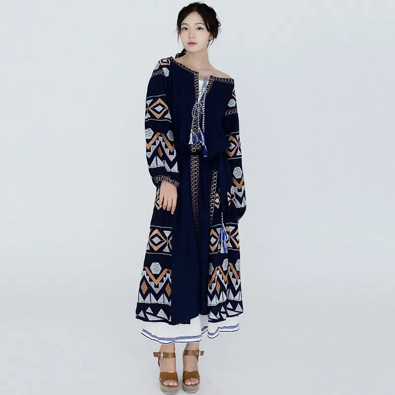 2017 New Ethnic Vintage Floral Embroidered Dress Plus Size Bohemian Women Vyshivka Tassel Outerwear Embroidery Boho Maxi Dress
2017 New Ethnic Vintage Floral Embroidered Dress Plus Size Bohemian Women Vyshivka Tassel Outerwear Embroidery Boho Maxi Dress