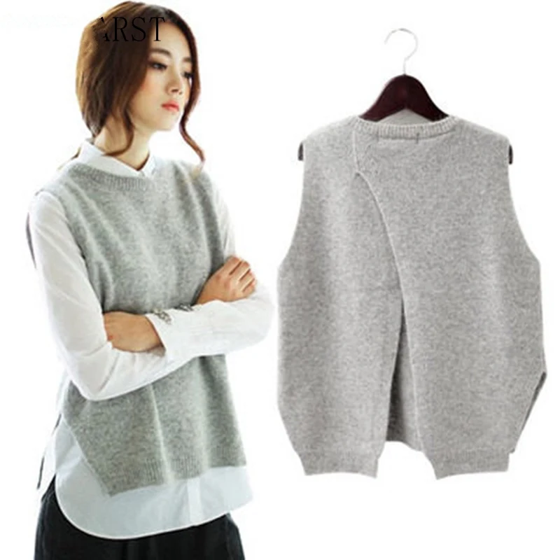 2019 New Spring Cashmere Knit Vest back Split Hedging Loose Sweater Vest Waistcoat Female Thin Section Knitted Pullover
2019 New Spring Cashmere Knit Vest back Split Hedging Loose Sweater Vest Waistcoat Female Thin Section Knitted Pullover