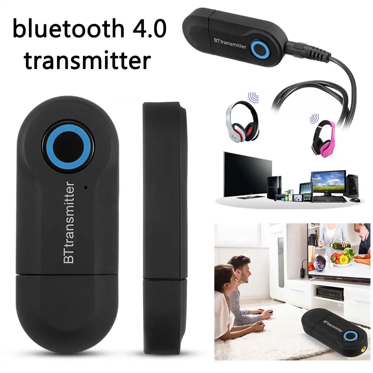 Wireless USB Power 3.5mm Jack bluetooth 4.0 Audio Transmitter Black For TV Computer Use
Wireless USB Power 3.5mm Jack bluetooth 4.0 Audio Transmitter Black For TV Computer Use