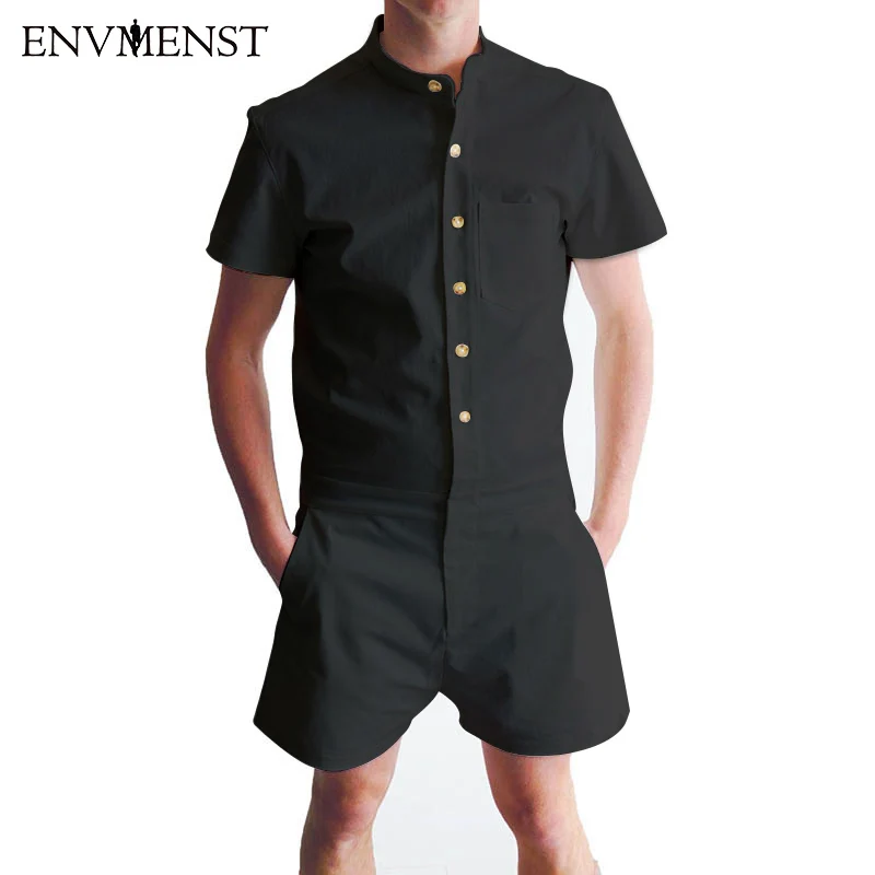2017 New Summer Unique Short Sleeve men's stretch Rompers casual Single Breasted Jumpsuit Zipper Overalls short cargo pants 
2017 New Summer Unique Short Sleeve men's stretch Rompers casual Single Breasted Jumpsuit Zipper Overalls short cargo pants