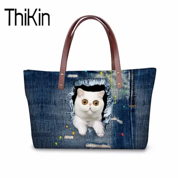 THIKIN 3D Cowboy Cat Printing Ladies Handbag Cute Animal Top-handle Bags for Women Casual Shoulder Strap Bags Shopping Tote Bag
THIKIN 3D Cowboy Cat Printing Ladies Handbag Cute Animal Top-handle Bags for Women Casual Shoulder Strap Bags Shopping Tote Bag