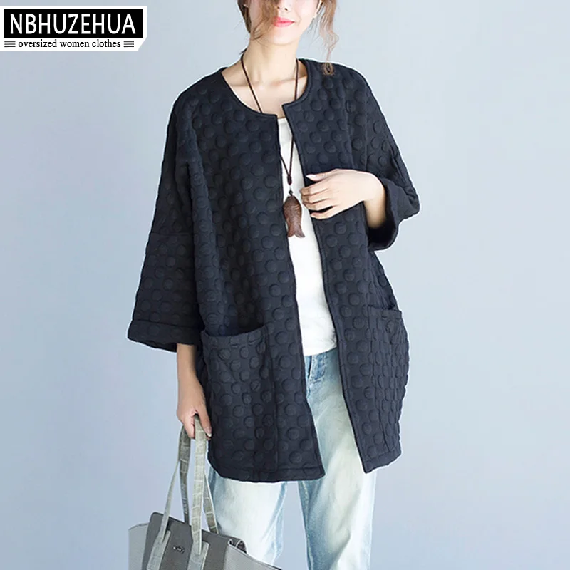 NBHUZEHUA T488 2018 Autumn Basic Jackets Women Plus Size Female Long Coats Cardigan Large Casual Polka Dot Black Jacket 5XL 6XL 
NBHUZEHUA T488 2018 Autumn Basic Jackets Women Plus Size Female Long Coats Cardigan Large Casual Polka Dot Black Jacket 5XL 6XL