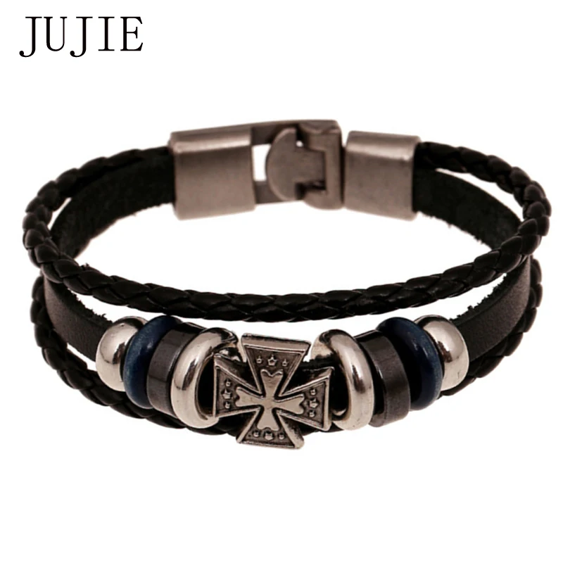 JUJIE Leather Bracelet Fashion Alloy Cross Couples Leather Bracelets Jewelry Dropshipping
JUJIE Leather Bracelet Fashion Alloy Cross Couples Leather Bracelets Jewelry Dropshipping