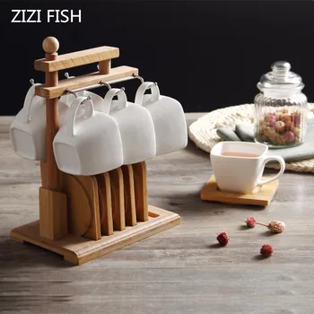 Coffee cup and saucer set wood rack brief white afternoon tea cup and saucer home ceramic coffee and tea
Coffee cup and saucer set wood rack brief white afternoon tea cup and saucer home ceramic coffee and tea