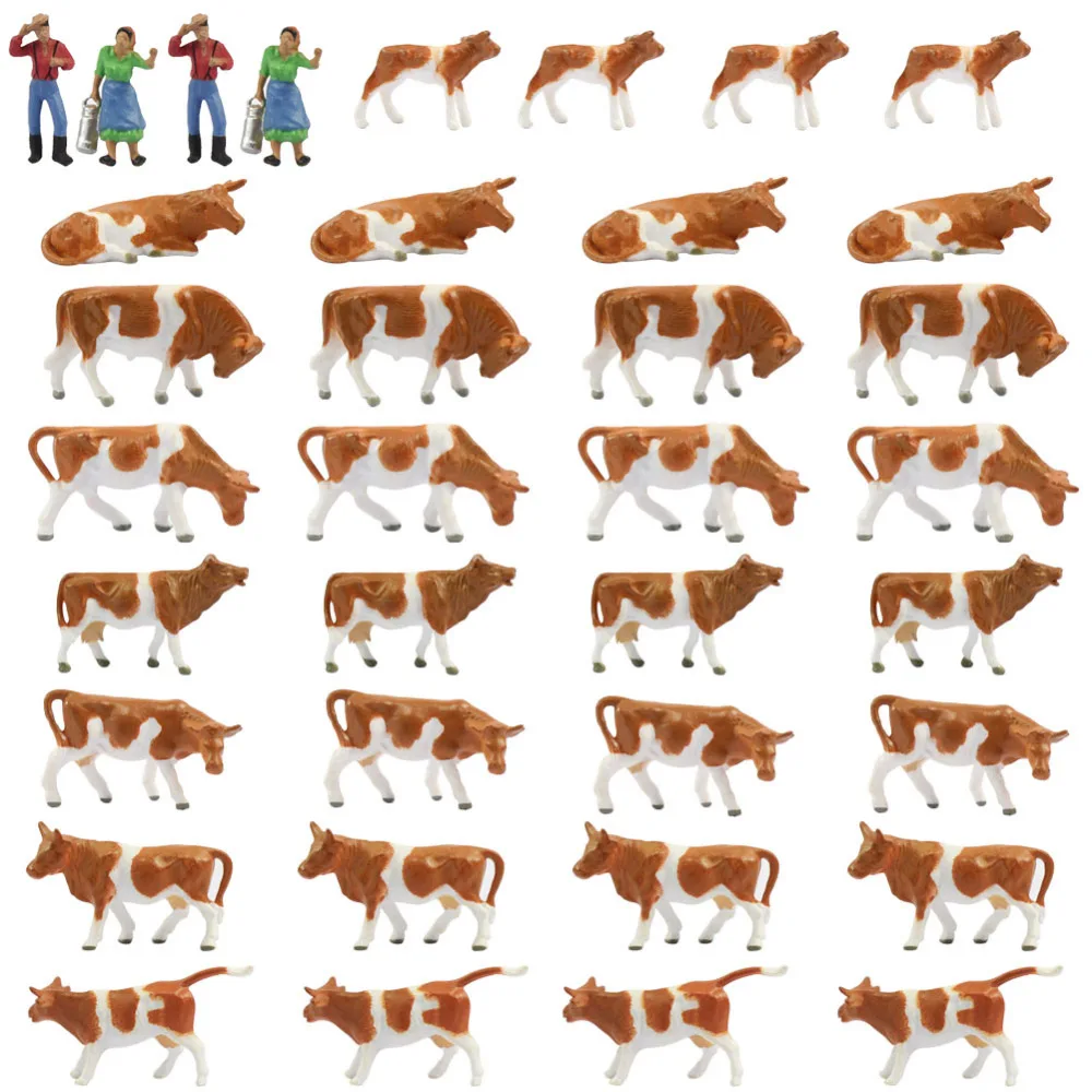 AN8705 36 шт. 1:87 хорошо окрашенные фермерские животные коровы и фигурки хо масштаб