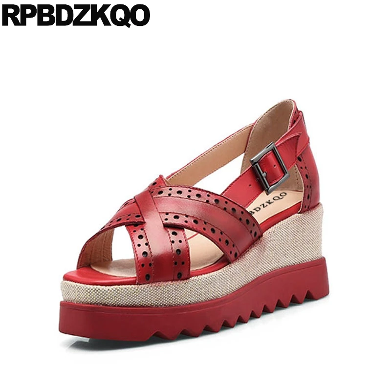 Women Genuine Leather Summer Plus Size Wedge Sandals High Heels Platform Flatform Red Famous Brand Open Toe Slip On Pumps Shoes
Women Genuine Leather Summer Plus Size Wedge Sandals High Heels Platform Flatform Red Famous Brand Open Toe Slip On Pumps Shoes