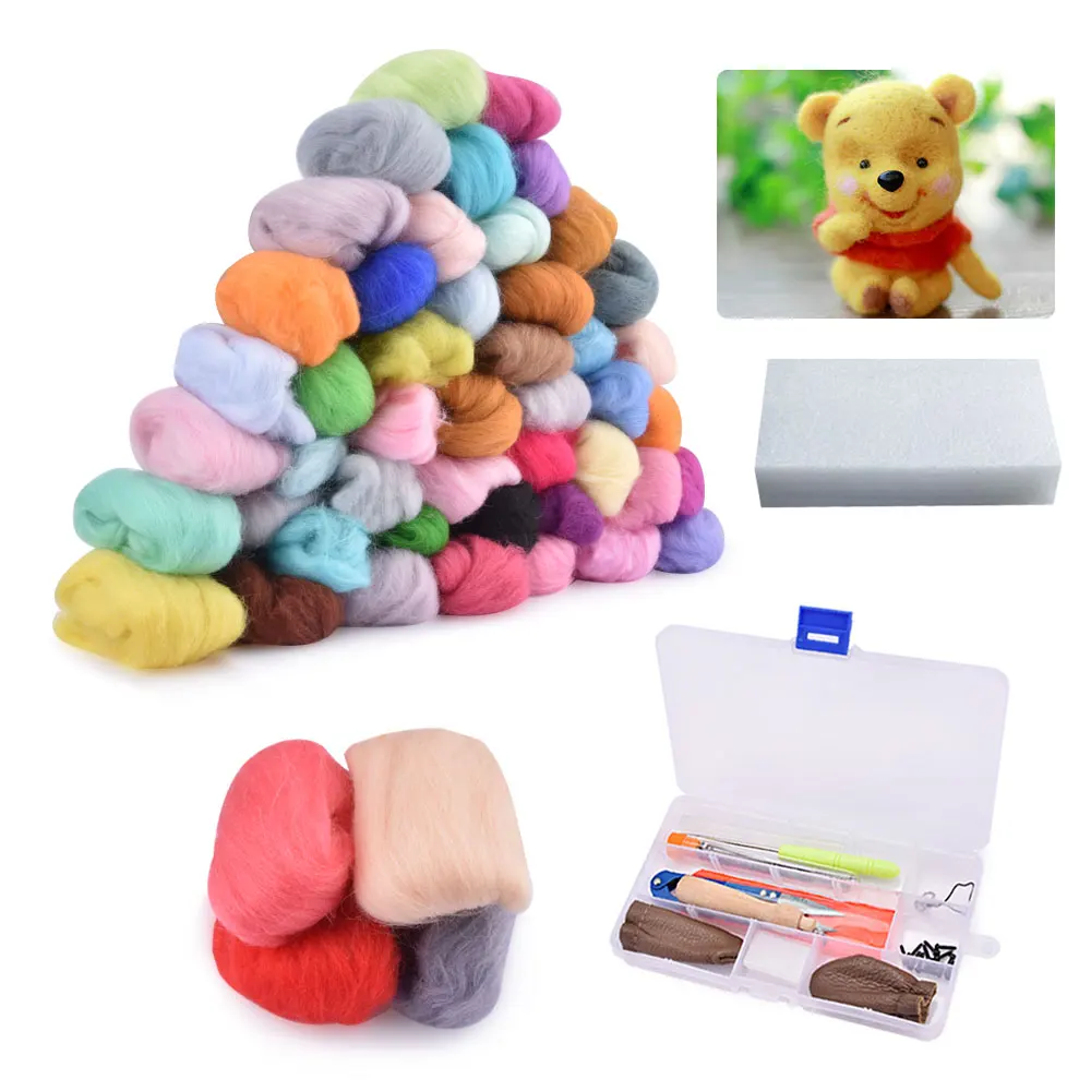 Needle Felting Craft Kit 24/36/50 Colors Wool Fibre Roving DIY Hand Spinning Fiber Doll Sewing Needle Craft Weaving Material
Needle Felting Craft Kit 24/36/50 Colors Wool Fibre Roving DIY Hand Spinning Fiber Doll Sewing Needle Craft Weaving Material