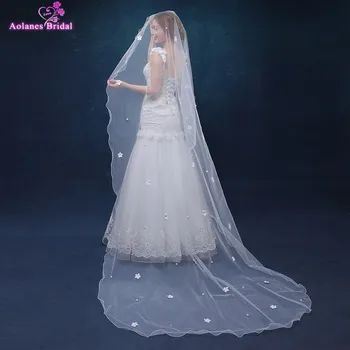 Hot Sell Bridal Veil Lace Edge Cathedral Ivory Veils Long Wedding Veil 3D Flowers Pearls Wedding Accessories High Quality
Hot Sell Bridal Veil Lace Edge Cathedral Ivory Veils Long Wedding Veil 3D Flowers Pearls Wedding Accessories High Quality