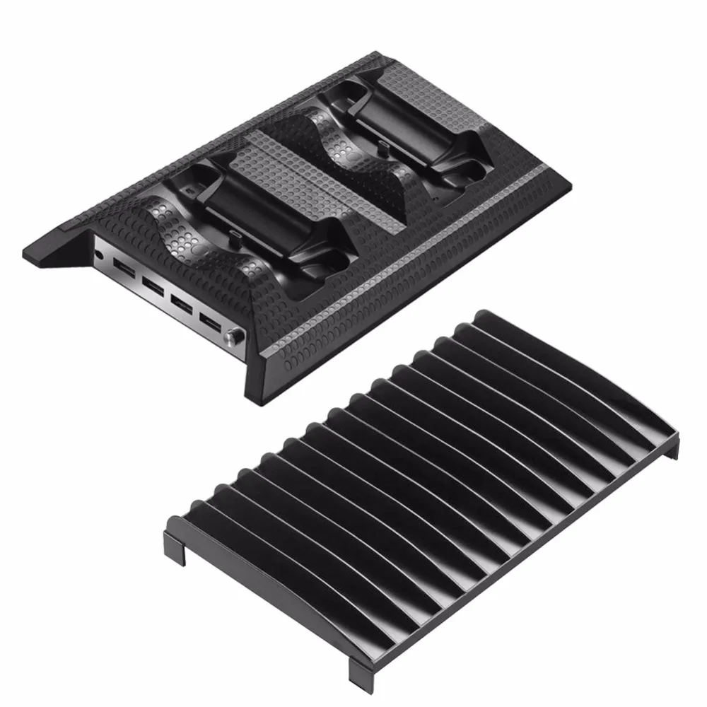 4 in 1 Charging Dock 1 cooler fan+ 4 USB2.0 Hub+ 2 Charging ports for controller+ 14 Discs storage stand for XBOX One Slim
4 in 1 Charging Dock 1 cooler fan+ 4 USB2.0 Hub+ 2 Charging ports for controller+ 14 Discs storage stand for XBOX One Slim
