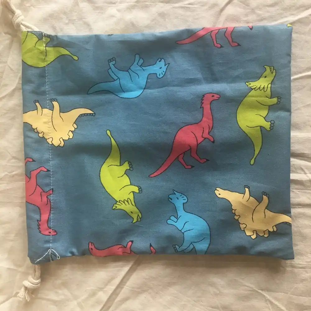 hms cotton drawstring eco organized pouch party gift bag print