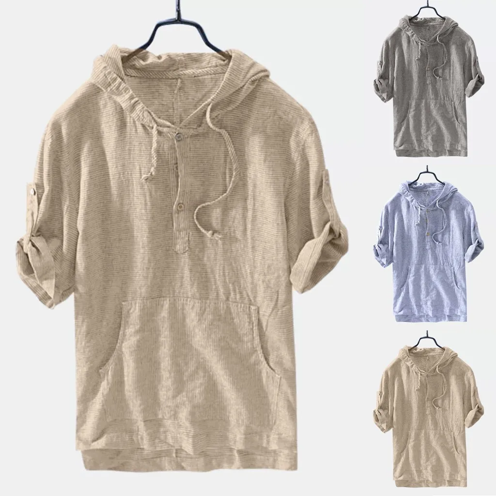 2019 New Stylish Male's Tops Men Baggy Loose Striped Hooded Short Sleeve Retro Shirts Tops M-3XL Nuevo estilo de moda masculina
2019 New Stylish Male's Tops Men Baggy Loose Striped Hooded Short Sleeve Retro Shirts Tops M-3XL Nuevo estilo de moda masculina