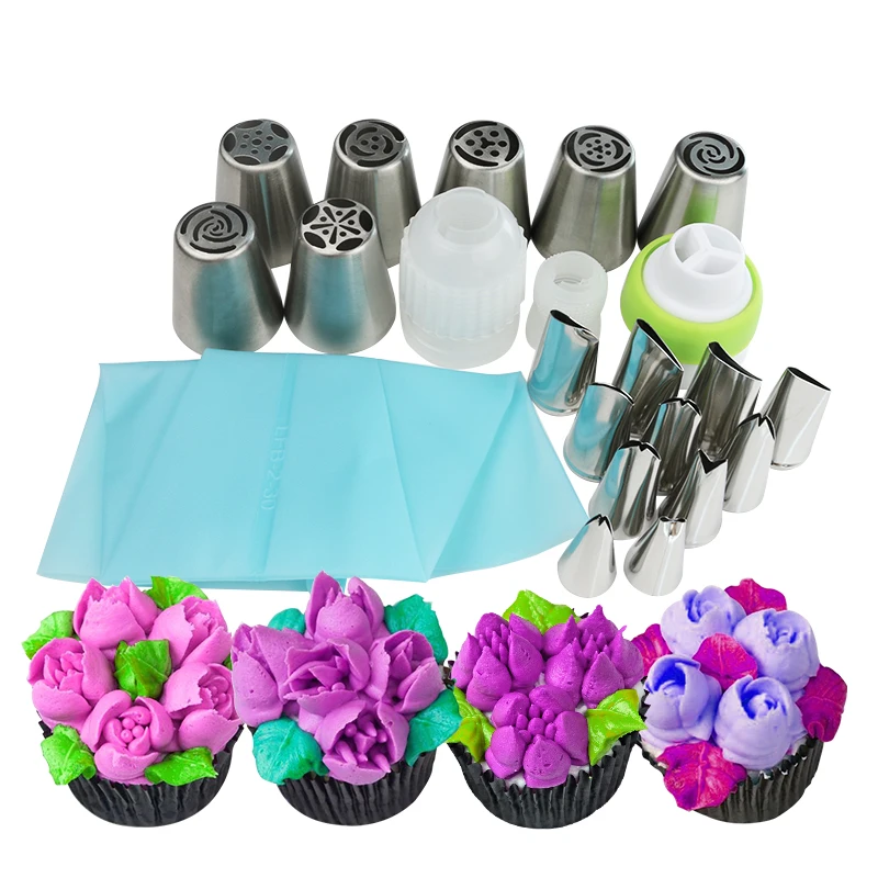 22pcs Russian nozzles set silicone bag with couplers piping tips rose flower leaf tips Drop shipping
22pcs Russian nozzles set silicone bag with couplers piping tips rose flower leaf tips Drop shipping