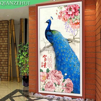 QIANZEHUI,DIY Diamond Embroidery,Round Diamond Blue Peacock fortune Full rhinestone 5D Diamond painting cross stitch,needlework
QIANZEHUI,DIY Diamond Embroidery,Round Diamond Blue Peacock fortune Full rhinestone 5D Diamond painting cross stitch,needlework