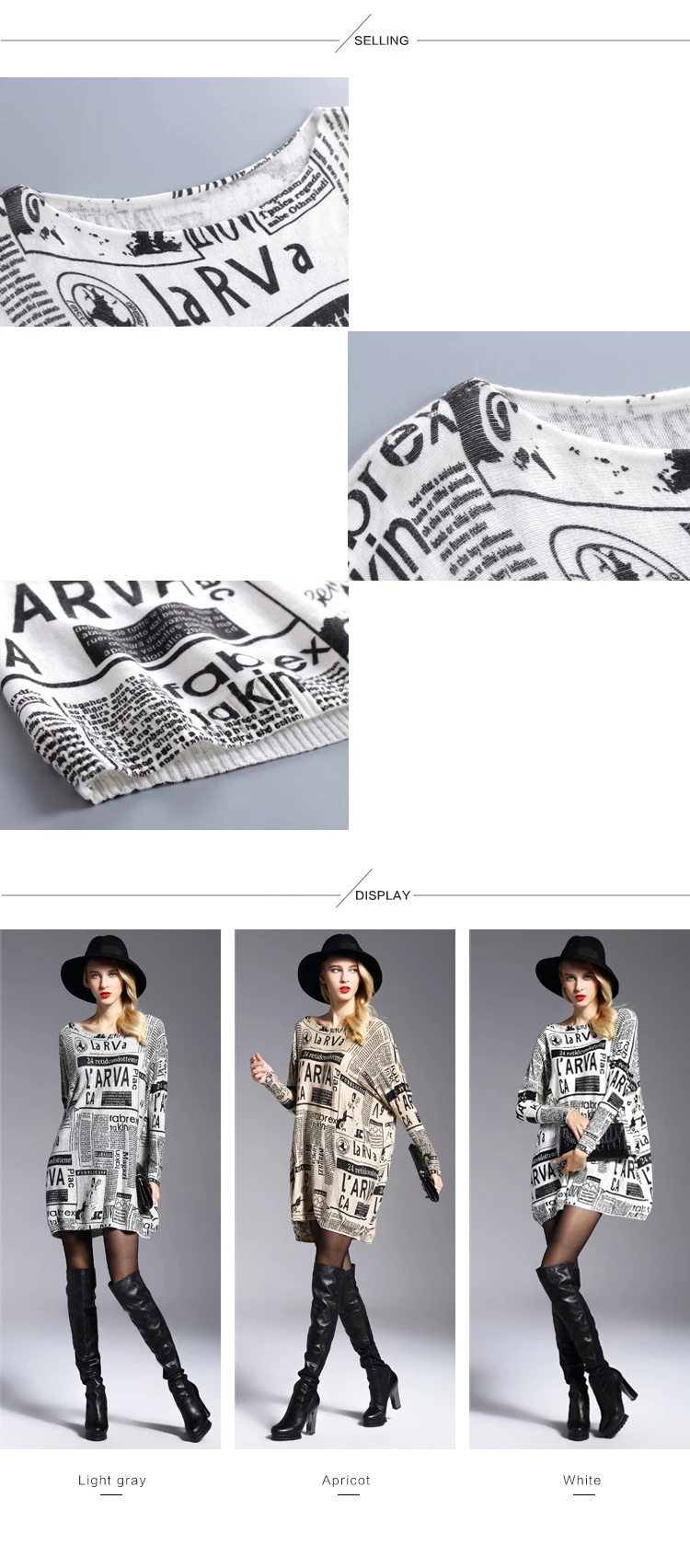 HCYO New Computer Knitted Spring Sweater Women Oversized Loose Sweater Woman Fashion Print Women Sweaters Slash Neck Pullovers (3)