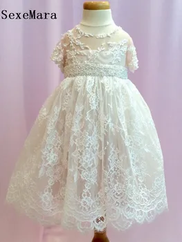 New Arrival Luxury White Ivory Christening Dress Baby Girl Baptism Gown Lace Beaded Belt Infant Girls outfit with Ribbon
New Arrival Luxury White Ivory Christening Dress Baby Girl Baptism Gown Lace Beaded Belt Infant Girls outfit with Ribbon