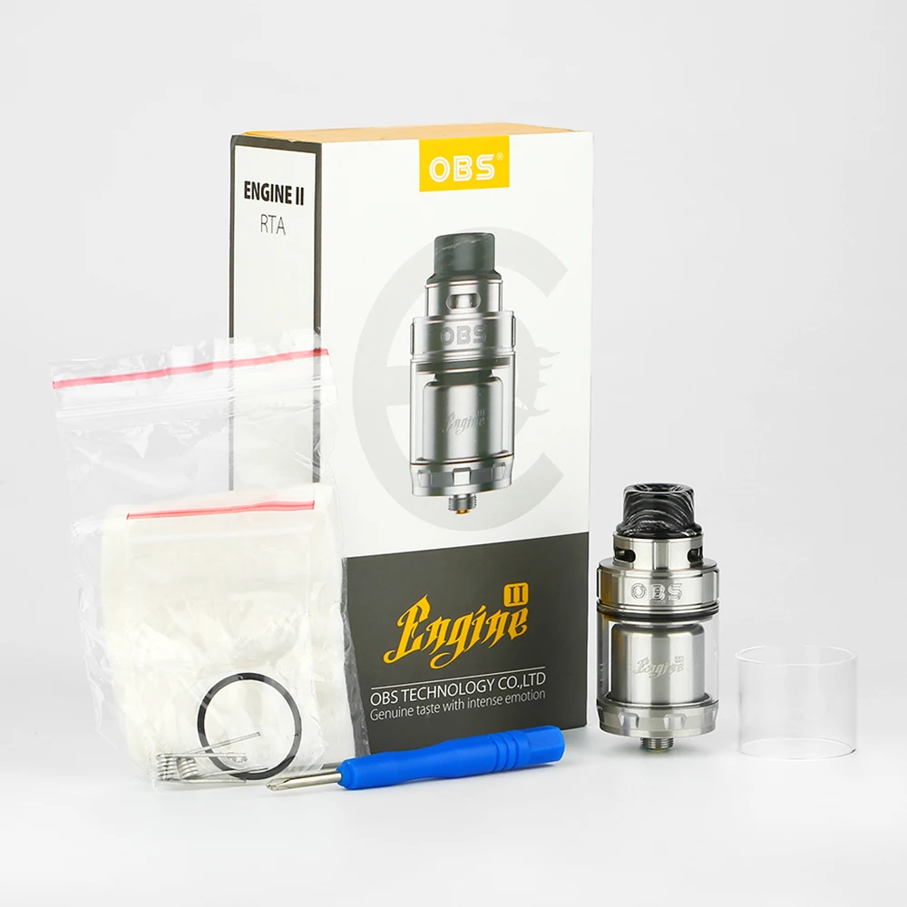 Original OBS Engine 2 RTA Tank 5ml Capacity Top Airflow Easy Dual Coil Building RTA El-cig Vape Tank Vs Merlin Mini Atomizer
Original OBS Engine 2 RTA Tank 5ml Capacity Top Airflow Easy Dual Coil Building RTA El-cig Vape Tank Vs Merlin Mini Atomizer