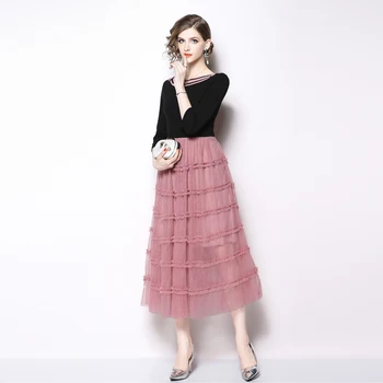 Autumn Black Patchwork Pink Gauze Long Dress Ropa De Mujer 2018 Women Maxi Party Dress Vestido De Festa Longo K9588
Autumn Black Patchwork Pink Gauze Long Dress Ropa De Mujer 2018 Women Maxi Party Dress Vestido De Festa Longo K9588