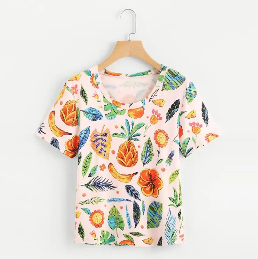 2018 Hot Sale Women's Fashion Summer Fruit Printing Polyester Appliques O-Neck Loose Tops Short-Sleeved T Shirt 30 Apr 16
2018 Hot Sale Women's Fashion Summer Fruit Printing Polyester Appliques O-Neck Loose Tops Short-Sleeved T Shirt 30 Apr 16