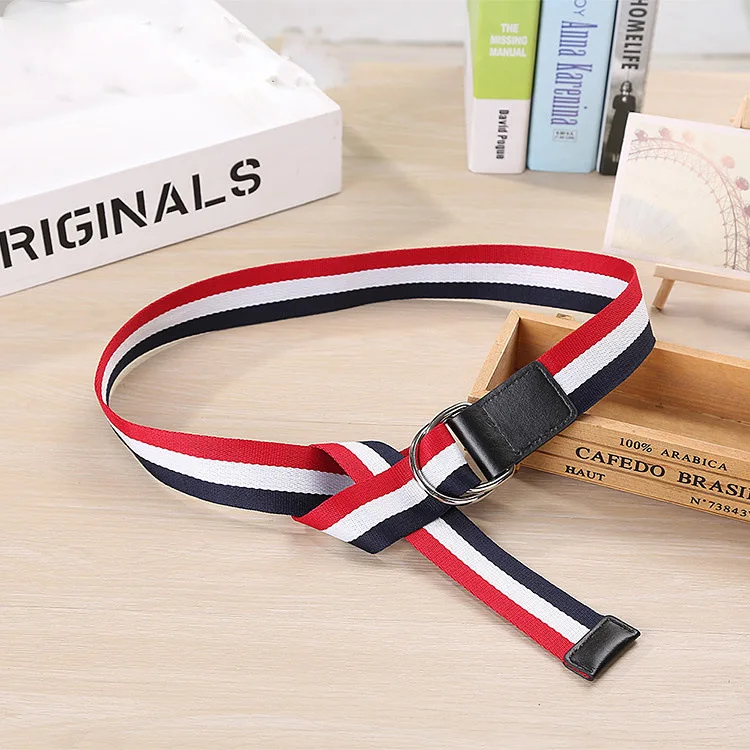 Unisex belt women men Korea color striped casual canvas youth double ring buckle wide women decorative personality wild belt
Unisex belt women men Korea color striped casual canvas youth double ring buckle wide women decorative personality wild belt