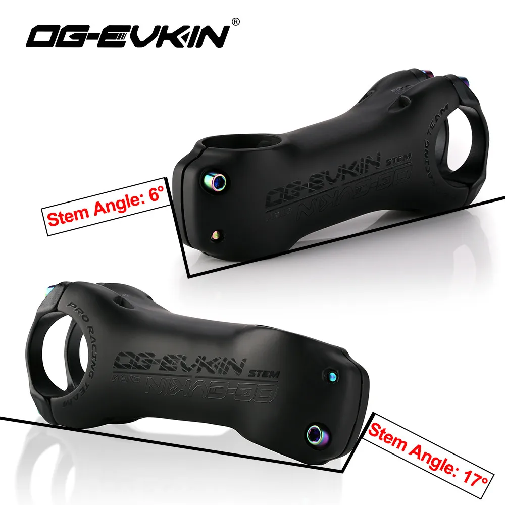 OG-EVKIN T1000 Carbon Fiber Bicycle Stem 6 17 Degrees 31.8MM/28.6MM MTB Carbon Road Bike Stem Cycling Stem 80 90 100 110 120MM
OG-EVKIN T1000 Carbon Fiber Bicycle Stem 6 17 Degrees 31.8MM/28.6MM MTB Carbon Road Bike Stem Cycling Stem 80 90 100 110 120MM
