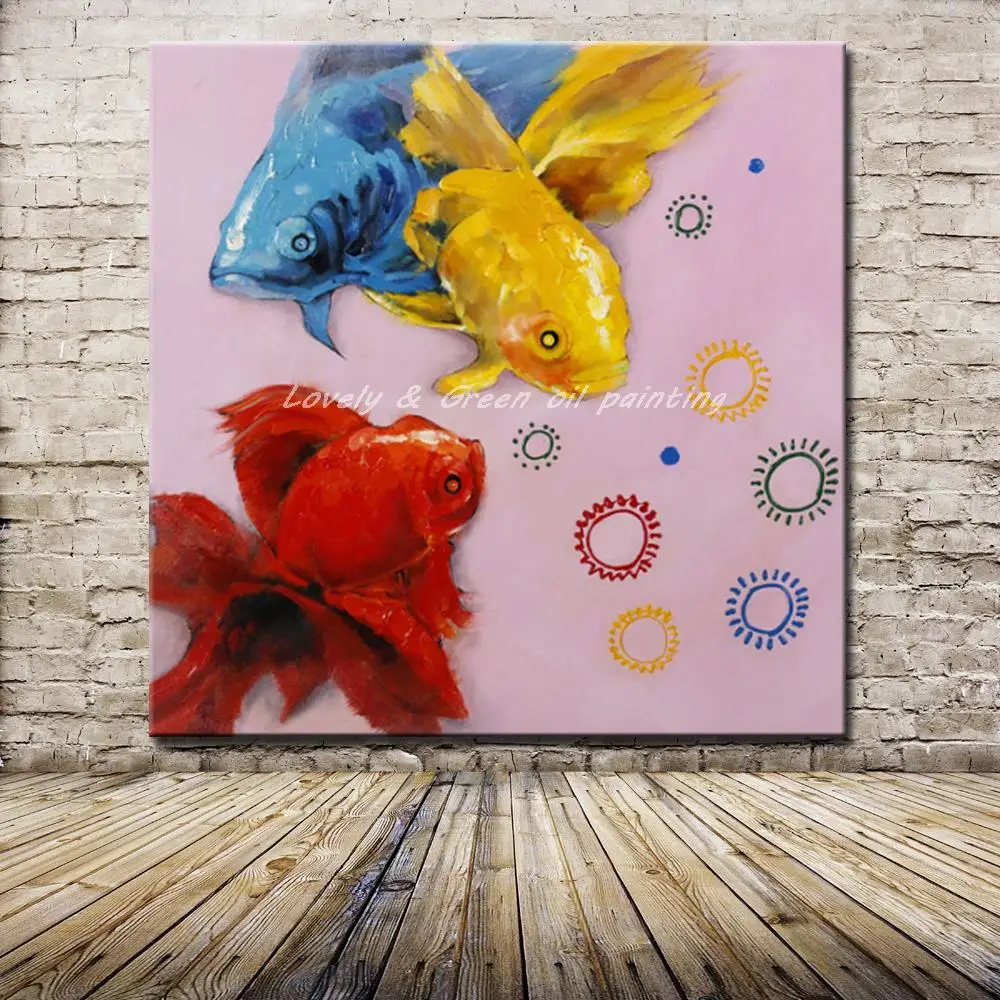 Hand Painted Cartoon Oil Painting On Canvas Modern Abstract Animal Wall Art For Home Decoration Red Yellow Green Fish Picture
Hand Painted Cartoon Oil Painting On Canvas Modern Abstract Animal Wall Art For Home Decoration Red Yellow Green Fish Picture