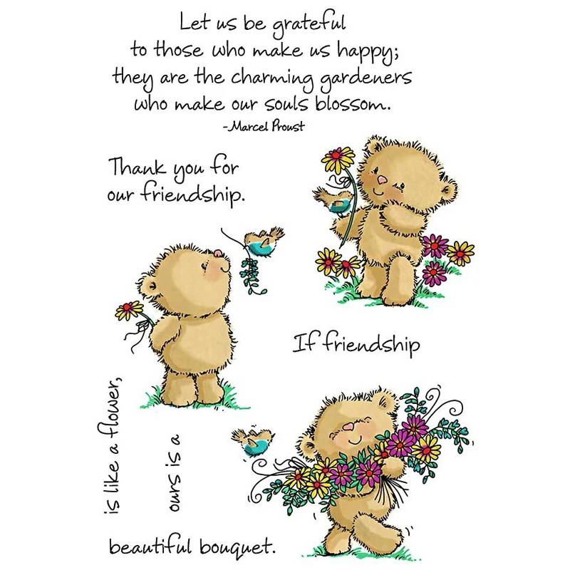 Happy Bears Flowers Transparent Stamp Clear Stamps for DIY Scrapbooking Paper Cards Making Decorative Crafts Supplies New 2018
Happy Bears Flowers Transparent Stamp Clear Stamps for DIY Scrapbooking Paper Cards Making Decorative Crafts Supplies New 2018