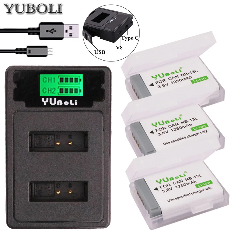 new type-c lcd USB charger+ NB-13L NB13L NB 13L batteries for Canon G5X G7X G9X G7 X Mark II G9X Mark II SX620 HS SX720 HS
new type-c lcd USB charger+ NB-13L NB13L NB 13L batteries for Canon G5X G7X G9X G7 X Mark II G9X Mark II SX620 HS SX720 HS