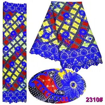 6Yards/pc Hot sale royal blue cotton fabric with printed pattern and purple african water soluble lace for dress LBL34-4
6Yards/pc Hot sale royal blue cotton fabric with printed pattern and purple african water soluble lace for dress LBL34-4
