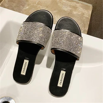 Women Simple fashion ladies summer 2019 new Korean fashion wear rhinestones slippers flat casual vacation beach Women's shoes
Women Simple fashion ladies summer 2019 new Korean fashion wear rhinestones slippers flat casual vacation beach Women's shoes