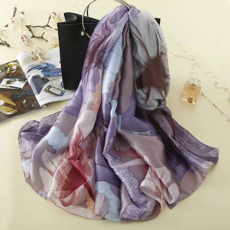 Big Purple Floral Scarf For Women Party Accessories Spring Style Silk Scarf New 180*90cm
Big Purple Floral Scarf For Women Party Accessories Spring Style Silk Scarf New 180*90cm