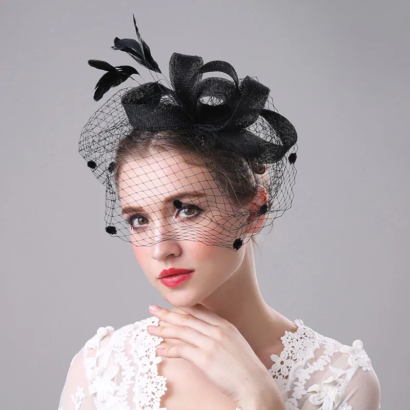 Woman Wedding Hats With Comb Black Feather Net Cover Face Bridal Hats for Women Elegant Wedding Facinators Accessoires Mariage
Woman Wedding Hats With Comb Black Feather Net Cover Face Bridal Hats for Women Elegant Wedding Facinators Accessoires Mariage