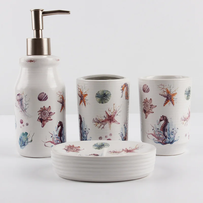 FREELOVE Ceramic Jar Decor Bathroom Set of 4, Lotion Bottle Pump Soap Dispenser / Tumbler Cup / Toothbrush Holder/Soap Dish Tray
FREELOVE Ceramic Jar Decor Bathroom Set of 4, Lotion Bottle Pump Soap Dispenser / Tumbler Cup / Toothbrush Holder/Soap Dish Tray