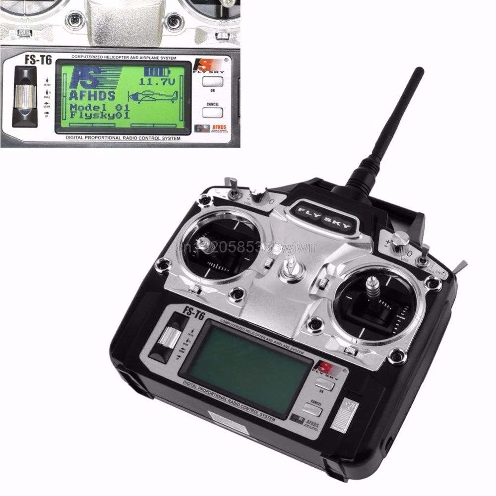 Flysky FS-T6 6CH 2.4GHz Transmitter Receiver For RC Helicopter Multicopter Plane Free shipping
Flysky FS-T6 6CH 2.4GHz Transmitter Receiver For RC Helicopter Multicopter Plane Free shipping