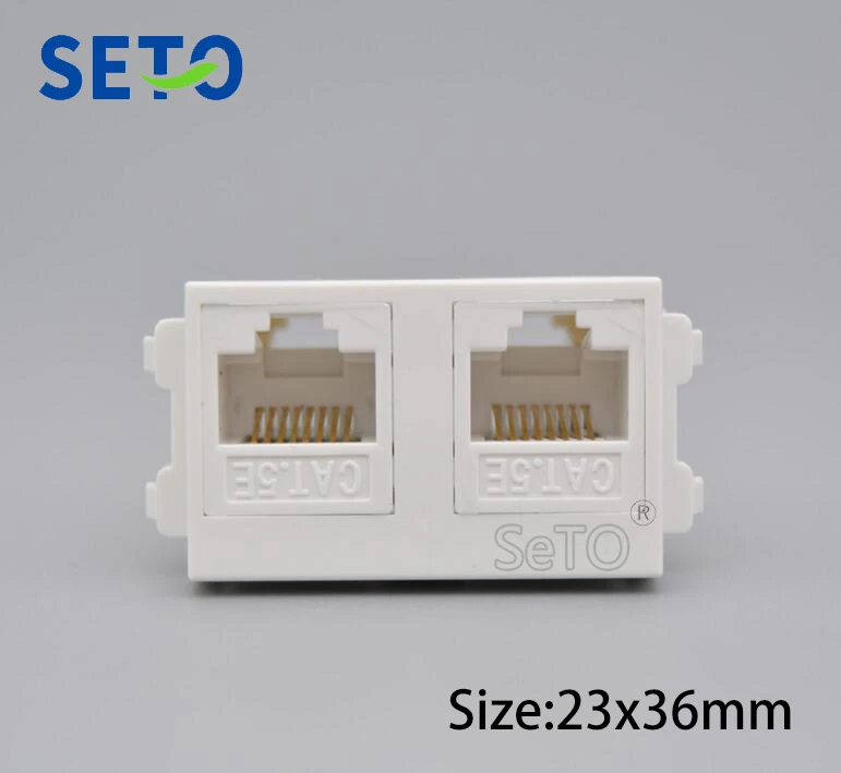 SeTo 128 Type Double RJ45 Cat5e Network Module Network Keystone For Wall Plate Socket
SeTo 128 Type Double RJ45 Cat5e Network Module Network Keystone For Wall Plate Socket