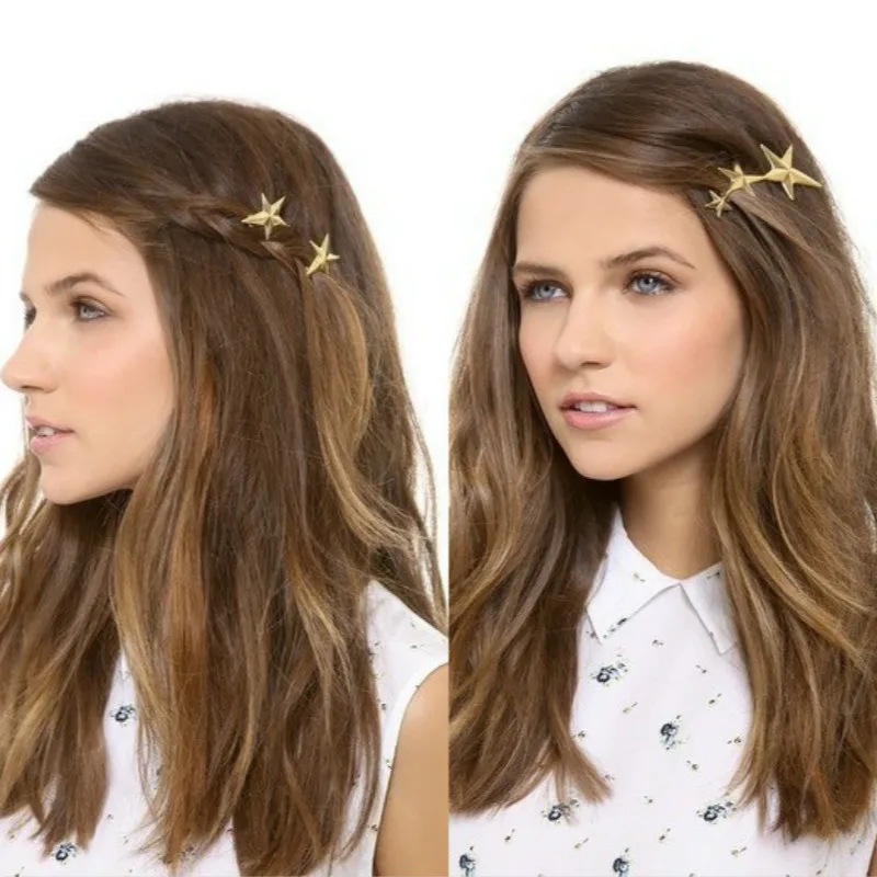 2019 Hot New Fashion Single retro metal start hairpin gold color single side clip hair jewelry for women hair accessories
2019 Hot New Fashion Single retro metal start hairpin gold color single side clip hair jewelry for women hair accessories