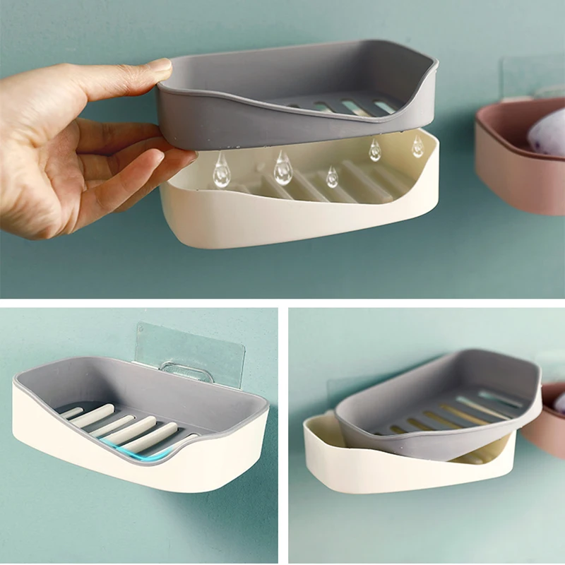 creative Wall Mounted Self Adhesive Soap Sponge Dish No Drilling Storage Box Rack Shelf Double Drain Bathroom Soap Dishes tools
creative Wall Mounted Self Adhesive Soap Sponge Dish No Drilling Storage Box Rack Shelf Double Drain Bathroom Soap Dishes tools