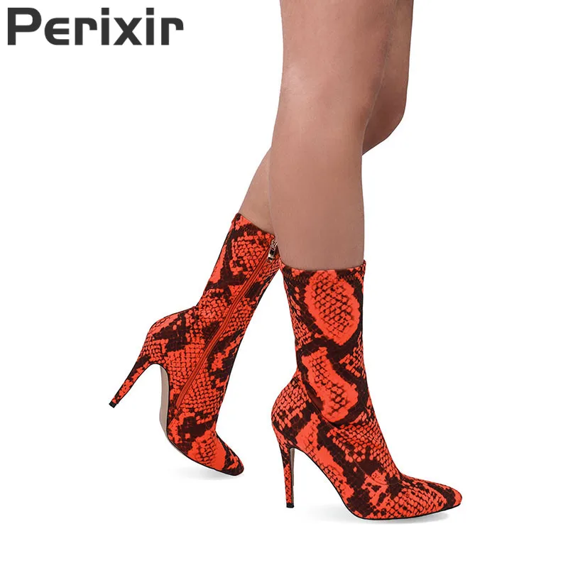 Perixir Spring Autumn Fashion Printed Stretch Fabric Sock Boots Pointed Toe High Heels Woman Ankle Boots Ladies Short Boots
Perixir Spring Autumn Fashion Printed Stretch Fabric Sock Boots Pointed Toe High Heels Woman Ankle Boots Ladies Short Boots