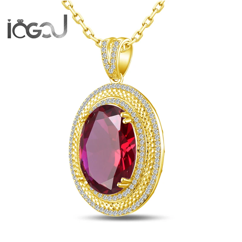 IOGOU 925 Sterling Silver Yellow Gold Color Oval Cut Red Sona Pendants Engagement Daily Life Xmas Hip Hop Pendants Jewelry
IOGOU 925 Sterling Silver Yellow Gold Color Oval Cut Red Sona Pendants Engagement Daily Life Xmas Hip Hop Pendants Jewelry