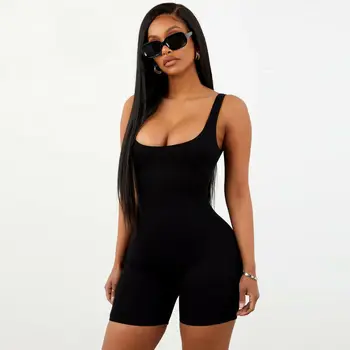 Women Tank Sleeveless Playsuits Casual Square Collar Solid Color Rompers Sports Running Summer Jumpsuit Short Trousers New
Women Tank Sleeveless Playsuits Casual Square Collar Solid Color Rompers Sports Running Summer Jumpsuit Short Trousers New