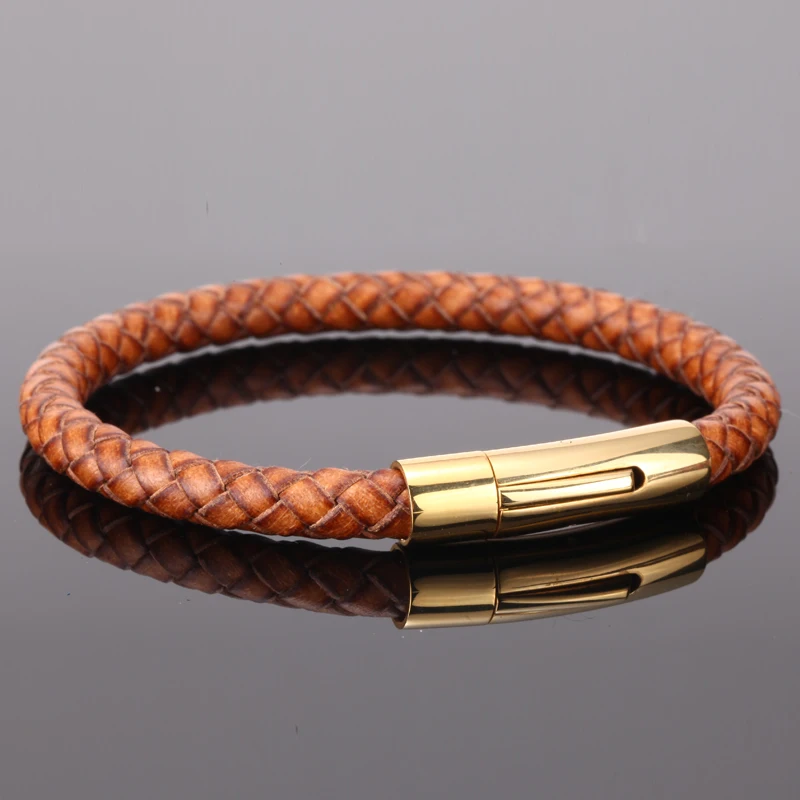 Mcllroy Leather bracelet/men/women/braided/jewelry/bracelets & bangles fashion stainless steel clasp magnet bracelet homme 2019
Mcllroy Leather bracelet/men/women/braided/jewelry/bracelets & bangles fashion stainless steel clasp magnet bracelet homme 2019